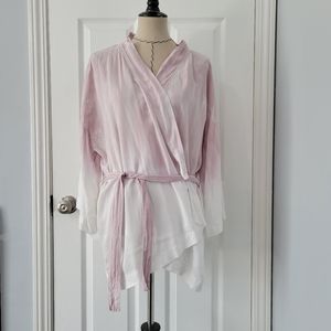 Cloth & Stone Pink and White Wrap Top